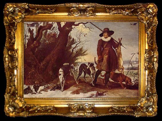 framed  WILDENS, Jan Winterlandschaft mit einem Jager, ta009-2